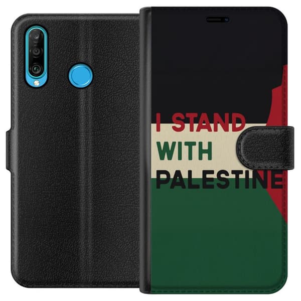 Huawei P30 lite Tegnebogsetui Stå sammen med Palæstina - solidaritetsdesign med en stærk besked