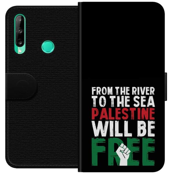 Huawei P40 lite E Plånboksfodral Free Palestine – politiskt statement med kraftfullt grafiskt uttryck