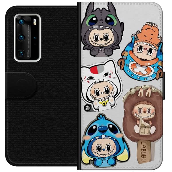 Huawei P40 Pro Lommeboketui Labubu figure samling - Pop Mart Labubu The Monsters i fargerik design