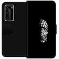Miniatyrbild 1 av 3: Huawei P40 Pro Plånboksfodral Keffiyeh-mönster – klassisk svartvit palestinasjal med kulturell tyngd