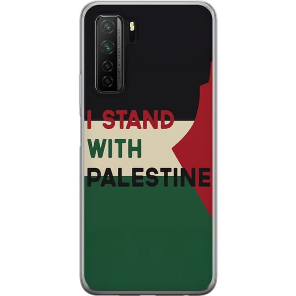 Huawei P40 lite 5G Genomskinligt Skal Stand with Palestine – solidaritetsdesign med starkt budskap