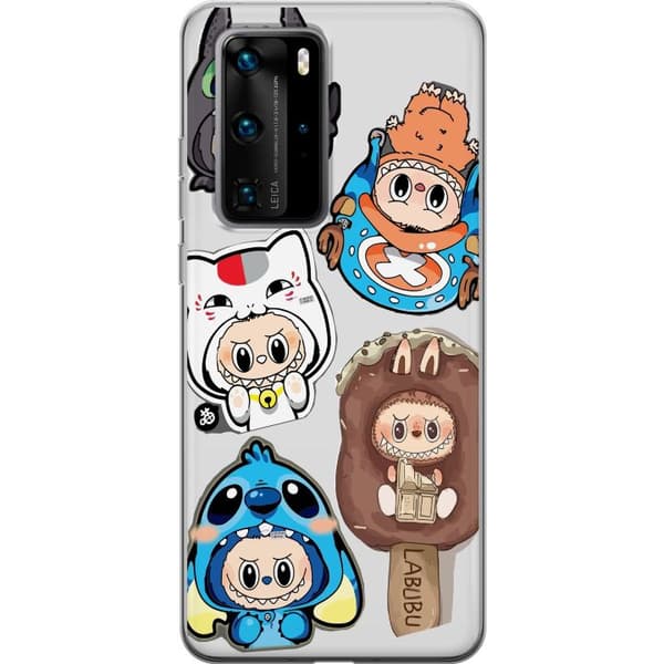 Huawei P40 Pro Genomskinligt Skal Labubu figursamling – Pop Mart Labubu The Monsters i färgglad design