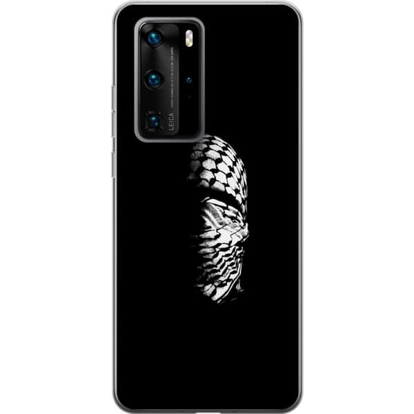 Huawei P40 Pro Gjennomsiktig deksel Keffiyeh-mønster - klassisk svart-hvit palestinsk sjal med kulturell betydning