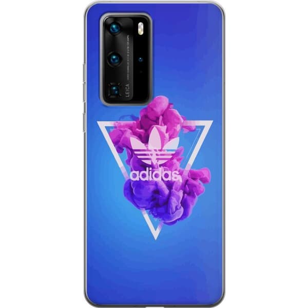 Huawei P40 Pro Genomskinligt Skal Adidas-inspirerad blå design – sportigt motiv med retrovibe i blå toner