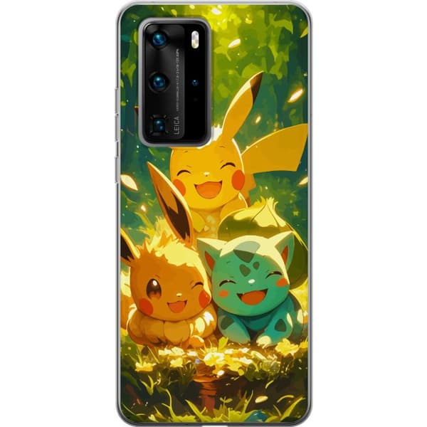 Huawei P40 Pro Gennemsigtig cover Pixelmonster spillestil - farverig design til retro-elskende gamere