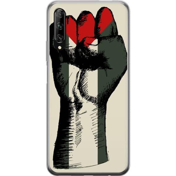 Huawei P smart Pro 2019 Genomskinligt Skal Hand knuten i Palestinas färger – kraftfull symbol för frihetsrörelsen