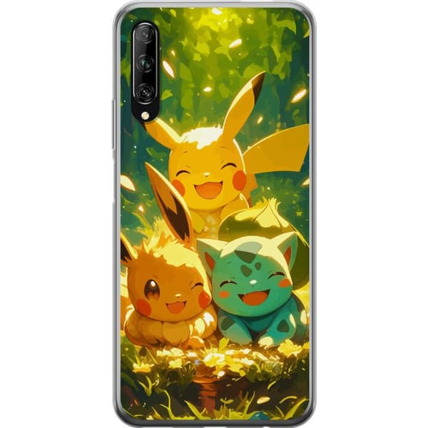 Huawei P smart Pro 2019 Gennemsigtig cover Pixelmonster spillestil - farverig design til retro-elskende gamere