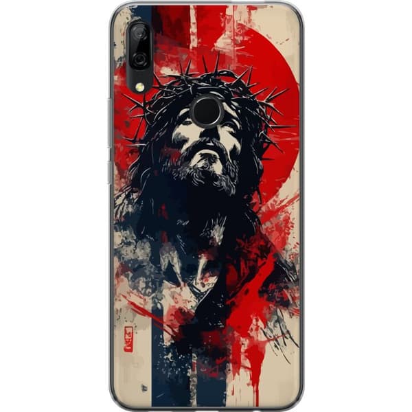 Huawei P Smart Z Gjennomsiktig deksel Jesus med kors - kristent motiv med sterk symbolikk om tro og håp