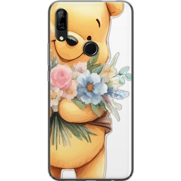 Huawei P Smart Z Gennemsigtig cover Nalle Puh med blomster - klassisk børnefavorit i en blomstrende forårs miljø