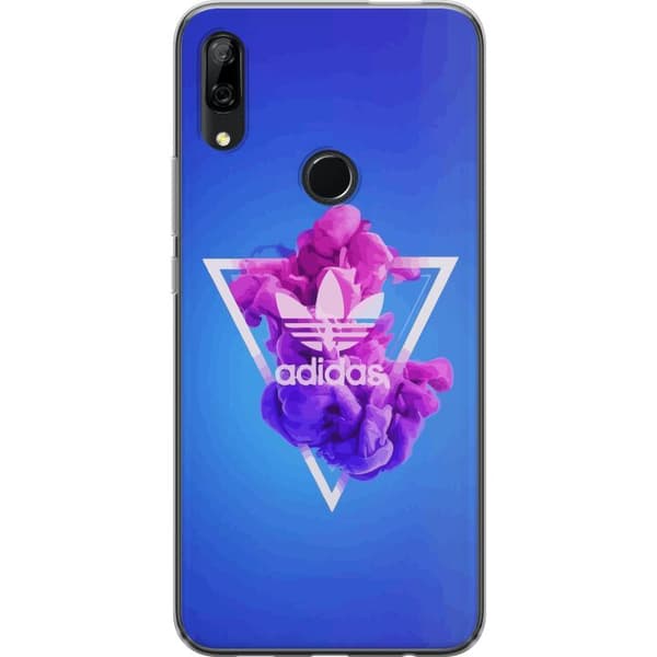 Huawei P Smart Z Gjennomsiktig deksel Adidas-inspirert blått design - sporty motiv med retro vibe i blåtoner