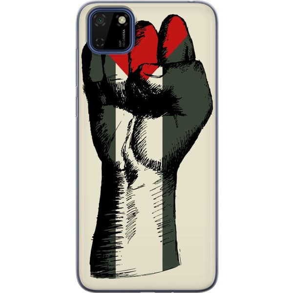 Huawei Y5p Läpinäkyvä kuori Käsi sidottu Palestinan väreihin - voimakas symboli vapausliikkeelle