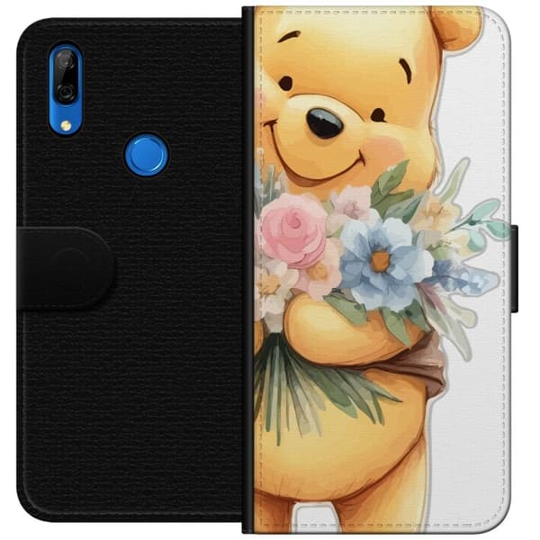 Huawei P Smart Z Lommeboketui Nalle Puh med blomster - klassisk barnefavoritt i en blomstrende vår miljø