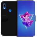 Miniatyrbillede 1 af 3: Huawei P Smart Z Tegnebogsetui Adidas-inspireret blåt design - sporty motiv med retrovibe i blå toner
