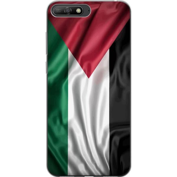 Huawei Y6 (2018) Läpinäkyvä kuori Palestiinan lippu – ikoninen vapauden symboli punaisessa, mustassa, valkoisessa ja vihreässä