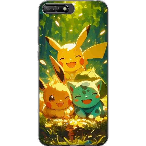 Huawei Y6 (2018) Genomskinligt Skal Pixelmonster spelstil – färgstark design för retroälskande gamers