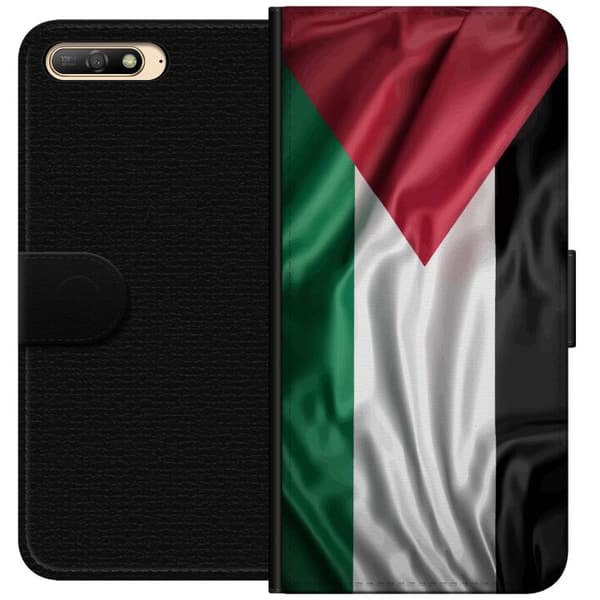 Huawei Y6 (2018) Tegnebogsetui Palestinaflaget – ikonisk frihedssymbol i rød, sort, hvid og grøn