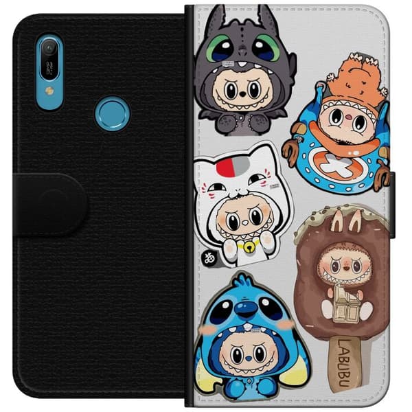 Huawei Y6 (2019) Lompakkokotelo Labubu hahmokokoelma - Pop Mart Labubu The Monsters väriluulisessa muotoilussa