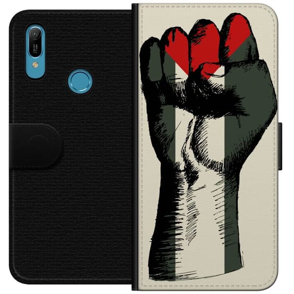 Huawei Y6 (2019) Lompakkokotelo Käsi sidottu Palestinan väreihin - voimakas symboli vapausliikkeelle