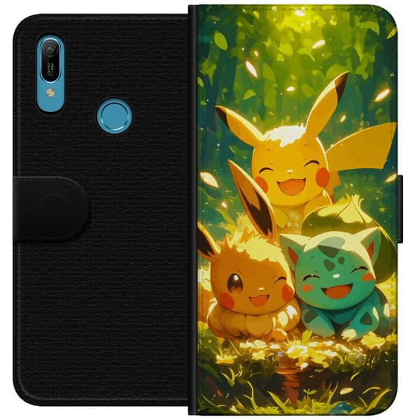 Huawei Y6 (2019) Tegnebogsetui Pixelmonster spillestil - farverig design til retro-elskende gamere
