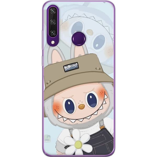Huawei Y6p Gjennomsiktig deksel Labubu med hatt - Pop Mart-figur Mr. Butcher i retrostil med karakter