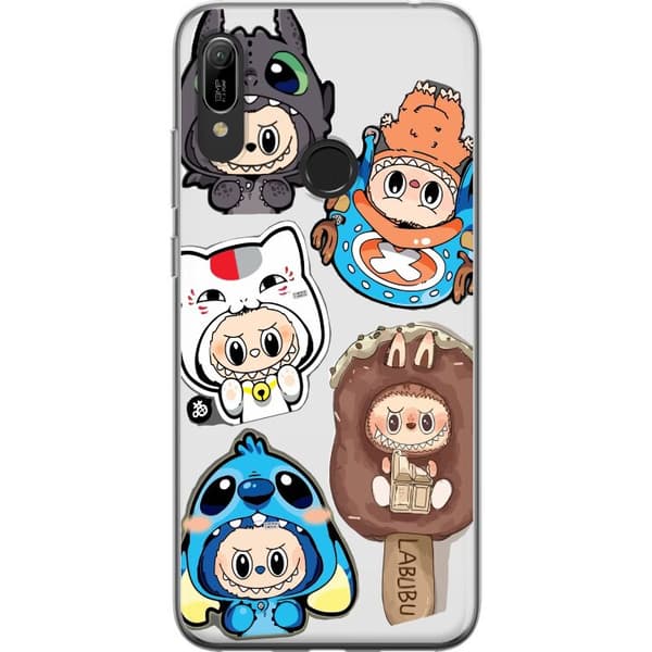 Huawei Y6 (2019) Läpinäkyvä kuori Labubu hahmokokoelma - Pop Mart Labubu The Monsters väriluulisessa muotoilussa
