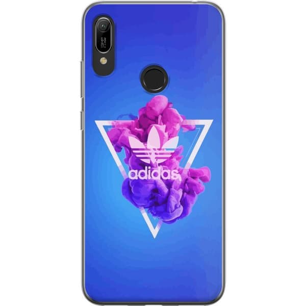 Huawei Y6 (2019) Genomskinligt Skal Adidas-inspirerad blå design – sportigt motiv med retrovibe i blå toner