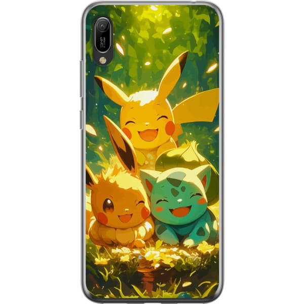 Huawei Y6 Pro (2019) Läpinäkyvä kuori Pixelmonster pelityyli - värikäs muotoilu retroa rakastaville pelaajille