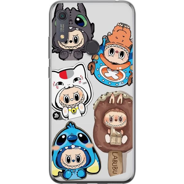 Huawei Y6s (2019) Läpinäkyvä kuori Labubu hahmokokoelma - Pop Mart Labubu The Monsters väriluulisessa muotoilussa