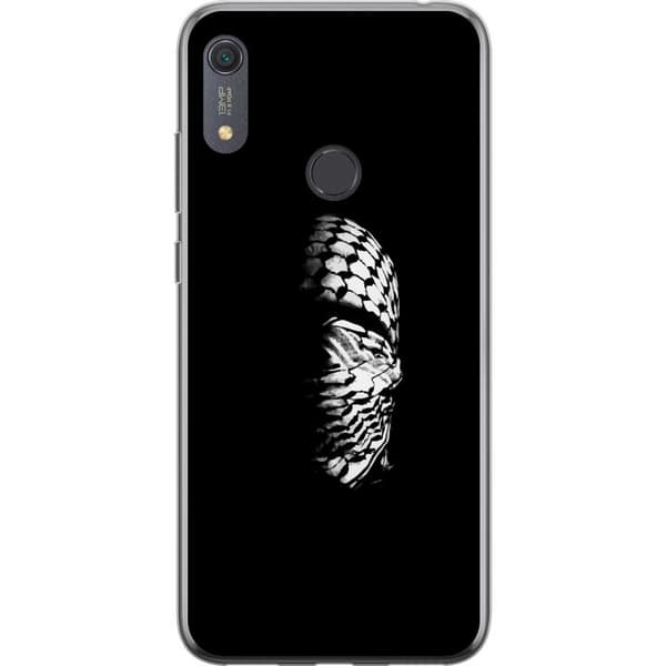 Huawei Y6s (2019) Gennemsigtig cover Keffiyeh-mønster - klassisk sort-hvid palæstinensisk tørklæde med kulturel betydning
