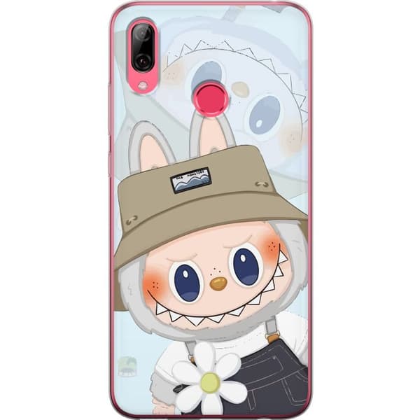 Huawei Y7 (2019) Läpinäkyvä kuori Labubu hattuineen - Pop Mart -hahmo Mr. Butcher retrotyylillä ja luonteella