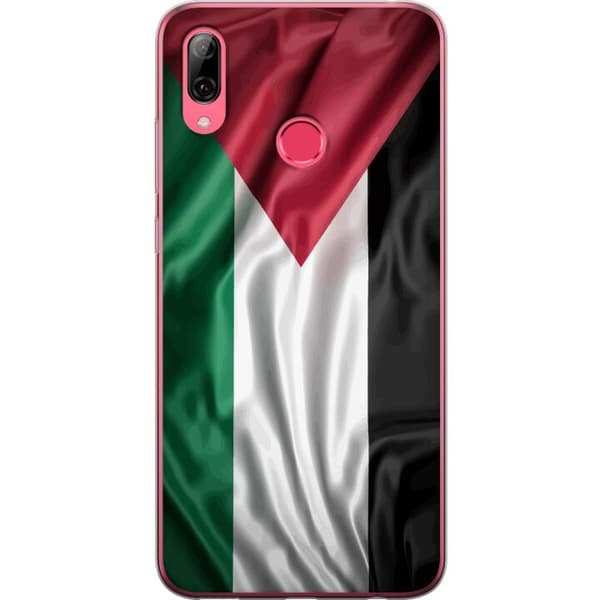 Huawei Y7 (2019) Gennemsigtig cover Palestinaflaget – ikonisk frihedssymbol i rød, sort, hvid og grøn