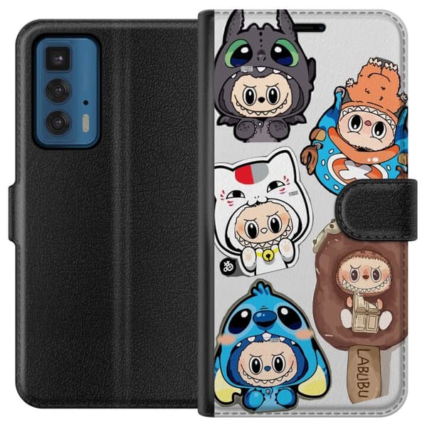 Motorola Edge 20 Pro Lompakkokotelo Labubu hahmokokoelma - Pop Mart Labubu The Monsters väriluulisessa muotoilussa