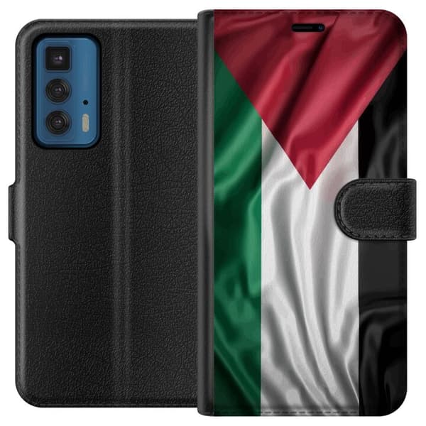Motorola Edge 20 Pro Plånboksfodral Palestinaflaggan – ikoniskt frihetsmotiv i rött, svart, vitt och grönt