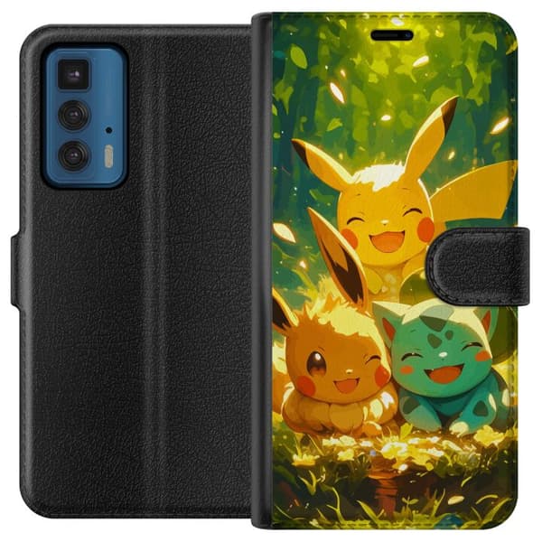 Motorola Edge 20 Pro Tegnebogsetui Pixelmonster spillestil - farverig design til retro-elskende gamere