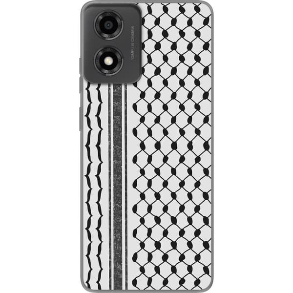 Motorola Moto E14 Genomskinligt Skal Palestinskt mönster – inspirerat av keffiyeh-tyg i traditionell stil
