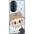 Miniatyrbillede 1 af 3: Motorola Edge 30 Pro Gennemsigtig cover Labubu med hat - Pop Mart figur Mr. Butcher i retro-stil med karakter