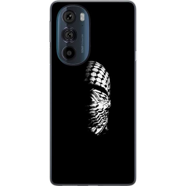 Motorola Edge 30 Pro Gjennomsiktig deksel Keffiyeh-mønster - klassisk svart-hvit palestinsk sjal med kulturell betydning