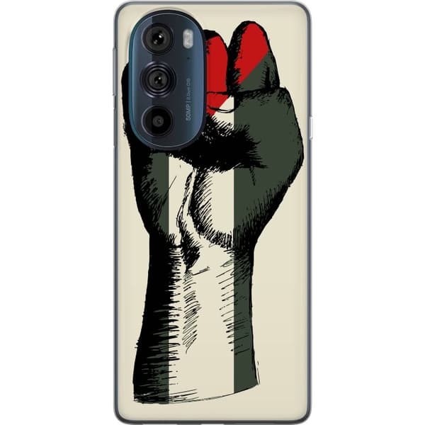Motorola Edge 30 Pro Läpinäkyvä kuori Käsi sidottu Palestinan väreihin - voimakas symboli vapausliikkeelle