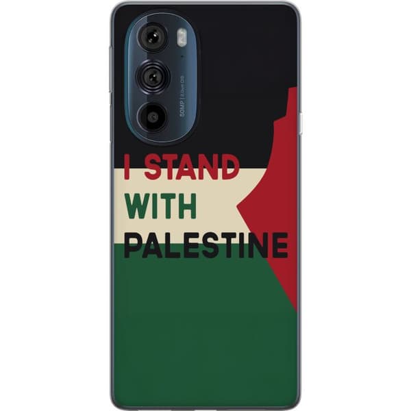 Motorola Edge 30 Pro Läpinäkyvä kuori Pysähdy Palestiinan puolesta - solidaarisuussuunnittelu vahvalla viestillä