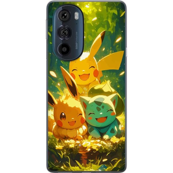 Motorola Edge 30 Pro Läpinäkyvä kuori Pixelmonster pelityyli - värikäs muotoilu retroa rakastaville pelaajille