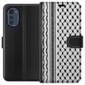 Miniatyrbilde 1 av 3: Motorola Moto E32s Lommeboketui Palestinsk mønster - inspirert av tradisjonell stil keffiyeh-stoff