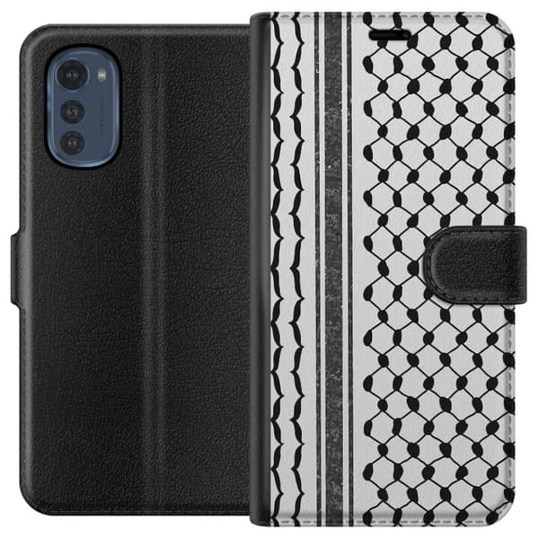 Motorola Moto E32s Lommeboketui Palestinsk mønster - inspirert av tradisjonell stil keffiyeh-stoff