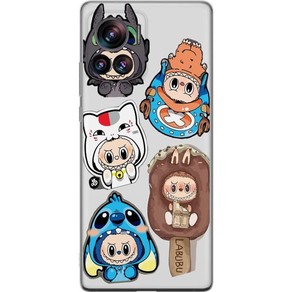 Motorola Edge 30 Ultra Gjennomsiktig deksel Labubu figure samling - Pop Mart Labubu The Monsters i fargerik design