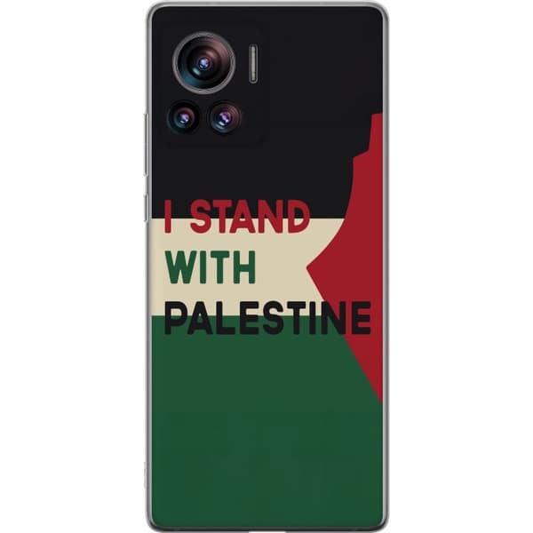 Motorola Edge 30 Ultra Gennemsigtig cover Stå sammen med Palæstina - solidaritetsdesign med en stærk besked