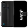 Pikkukuva 1 / 3: Motorola Moto E6i Lompakkokotelo Keffiyeh-kuviointi - klassinen palestiinalainen mustavalkoinen shaali, jolla on kulttuurinen merkitys