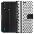 Miniatyrbillede 1 af 3: Motorola Moto E6i Tegnebogsetui Palæstinensisk mønster - inspireret af traditionel stil keffiyeh-stof