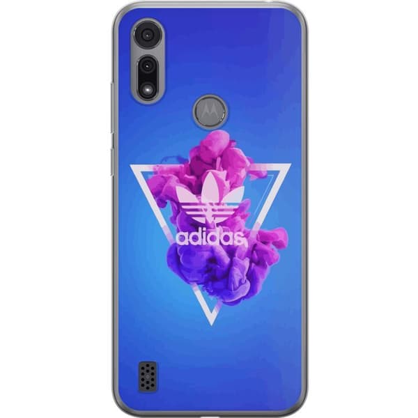 Motorola Moto E6i Genomskinligt Skal Adidas-inspirerad blå design – sportigt motiv med retrovibe i blå toner