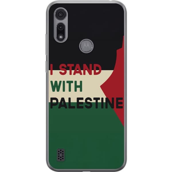 Motorola Moto E6i Gennemsigtig cover Stå sammen med Palæstina - solidaritetsdesign med en stærk besked