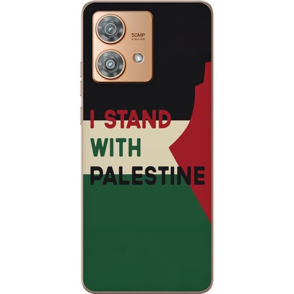 Motorola Edge 40 Neo Genomskinligt Skal Stand with Palestine – solidaritetsdesign med starkt budskap