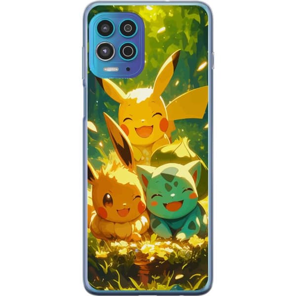 Motorola Moto G100 Gennemsigtig cover Pixelmonster spillestil - farverig design til retro-elskende gamere